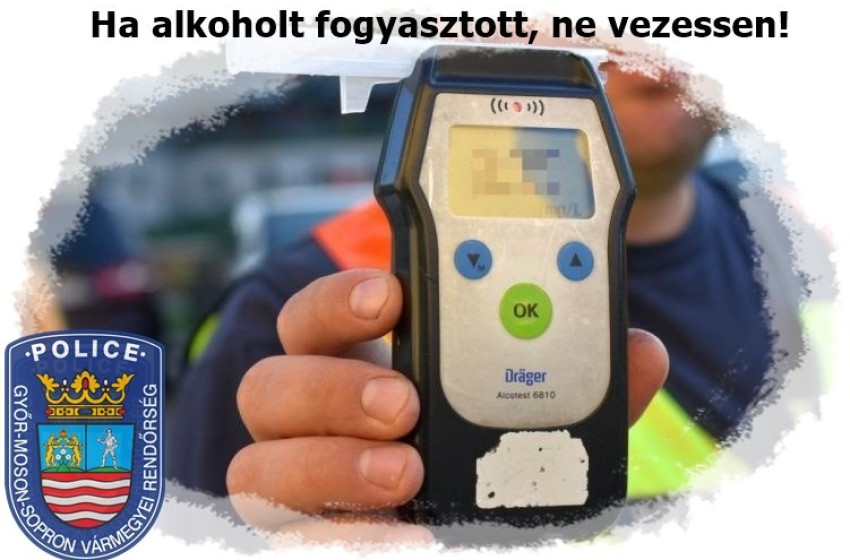 Rendőrségi intézkedések Győrben, Sopronban és Csornán: két-két ittas sofőrt állított elő a rendőrség